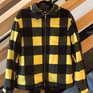 Checkered fleece jacket